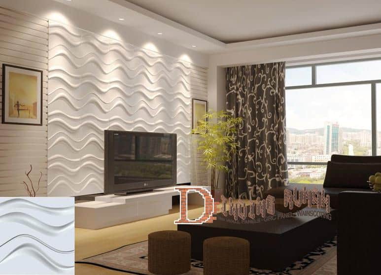 Contoh Desain Ruang Tamu Mewah Dengan Panel Dinding 3D 