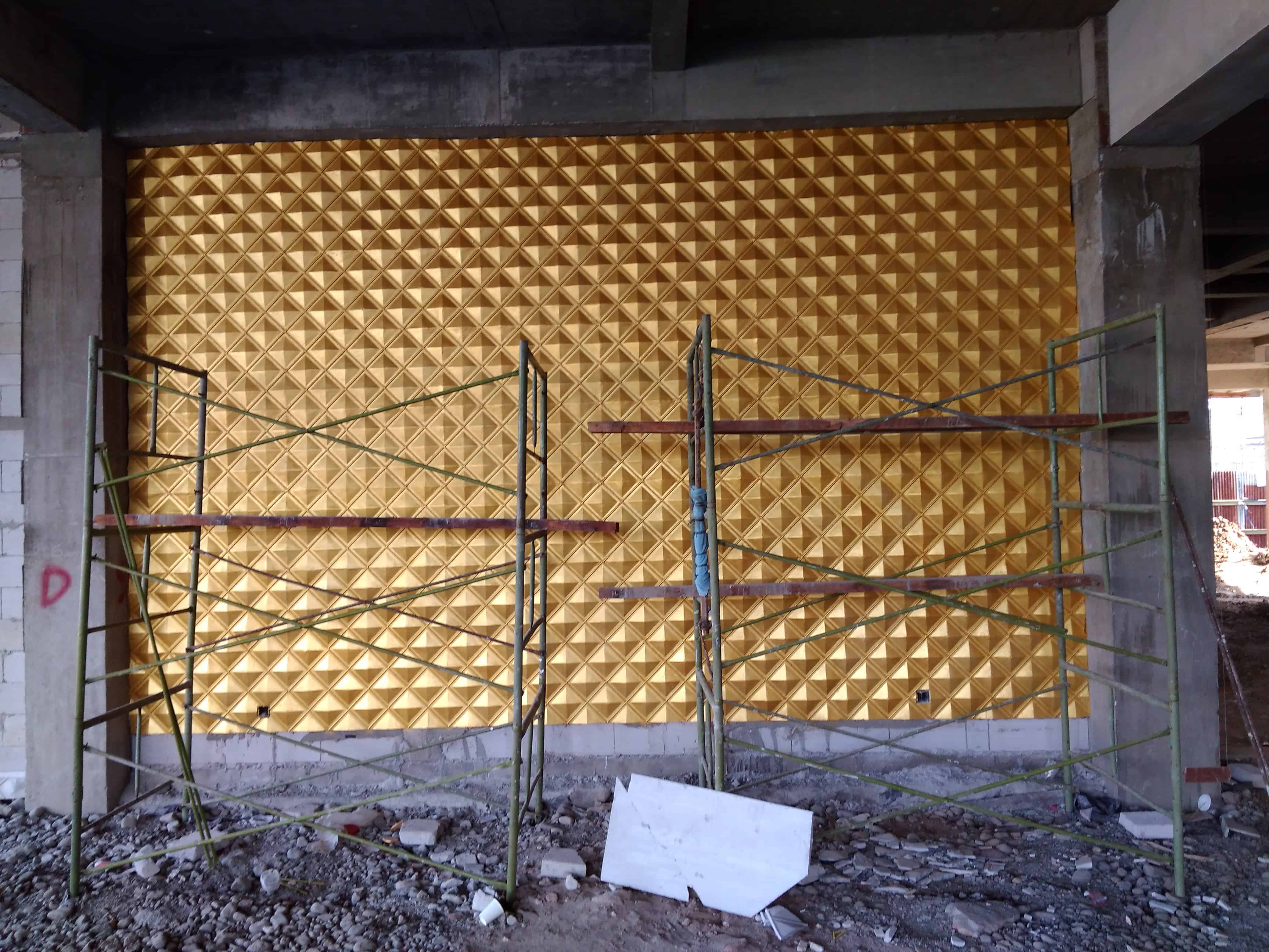 Panel Dinding GRC  Berpola 3D Tahan Air Untuk Eksterior